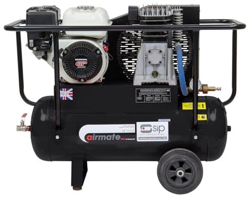 SIP Airmate ISHP6/50 Industrial Petrol Belt-Driven Air Compressor, Powered by Honda™ GP200 196cc, 50L, 150psi / 10.3 Bar 16CFM