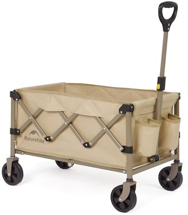 Naturehike 𝐁𝐨𝐥𝐥𝐞𝐫𝐰𝐚𝐠𝐞𝐧 𝐅𝐚𝐥𝐭𝐛𝐚𝐫 mit 𝐁𝐫𝐞𝐦𝐬𝐞𝐧 Handwagen für Breite Reifen Alle Gelände Zusammenklappbar, Keine Montage erforderlich