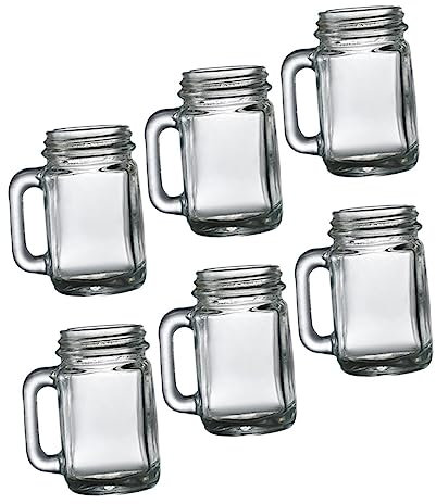 Cabilock Exquisite Mason Jar Shot Glasses 40ml Mason ES Handles Liquor Cups for Parties