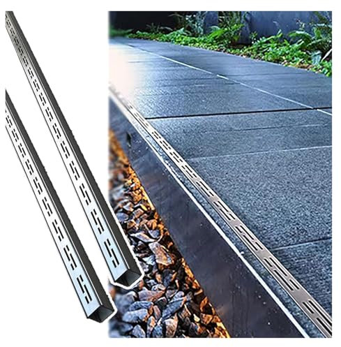 Drainage Channel Rinnenablauf Dekorative Rinnenabläufe For Beton, Entwässerungssystem Aus Metallgitter For Den Innenbereich, Rinnenentwässerungsset Aus Edelstahl For Den Außen-/Innenbereich(W7cmxH3cm(