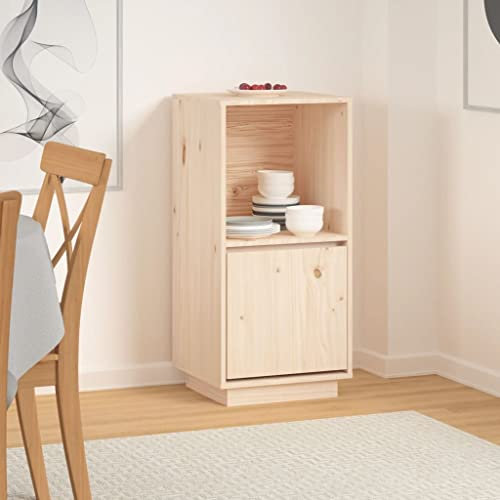 SXJEQOC Sideboard aus massivem Kiefernholz 38x35x80 cm Modernes Design Schrank mit viel Stauraum für Wohnzimmer und Schlafzimmer Beistellschrank aus unbehandeltem Holz