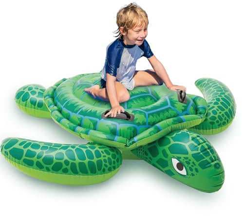 Bouée Gonflable Tortue, CIYIN Porteur pour Piscine Enfant, Matelas Piscine Enfant, Bouée Piscine Tortue, Bouée Flotteur Enfant, Anneau de Natation avec Poignée