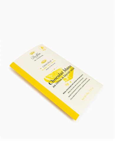Dolfin Chocolate blanco con limón y galletas shortbread - Barra de Chocolate Belga Artesanal, Granos Crujientes y Deliciosos - Confitería de Lujo, Dulces Gourmet - Hecho en Bélgica, 70 g