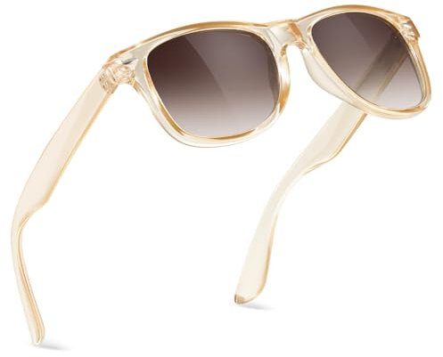 wearPro Polarised-Sunglasses-Mens-Womens-UV400-Protection Rectangular Sunglasses Retro Black Sun Glasses Unisex Classic Ultralight Shades For Cycling Driving Fishing(Champagne Frame)