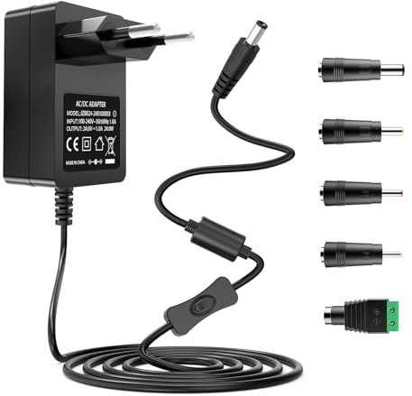 Gonine 24V 1A AC zu DC Schaltnetzteil Adapter für LED Strip Light Befeuchter Massage Gun Router Mini Fan LED Lampe Lautsprecher CCTV Kamera