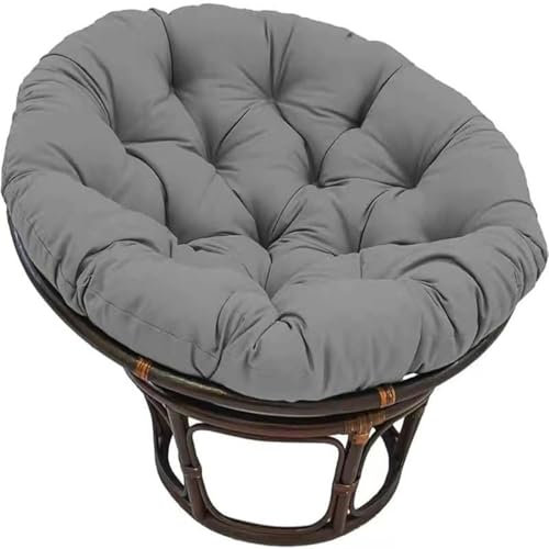JORTUIO Rundes Polster für Papasansessel,Ersatzpolster Papasan,Bodenkissen Gepolstert Sitzkissen Krabbeldecke Hängesessel Für Korbsessel Outdoor Gartenmöbel Sitzauflage Auflage(Dark Gray,130x130cm)