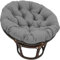JORTUIO Rundes Polster für Papasansessel,Ersatzpolster Papasan,Bodenkissen Gepolstert Sitzkissen Krabbeldecke Hängesessel Für Korbsessel Outdoor Gartenmöbel Sitzauflage Auflage(Dark Gray,130x130cm)