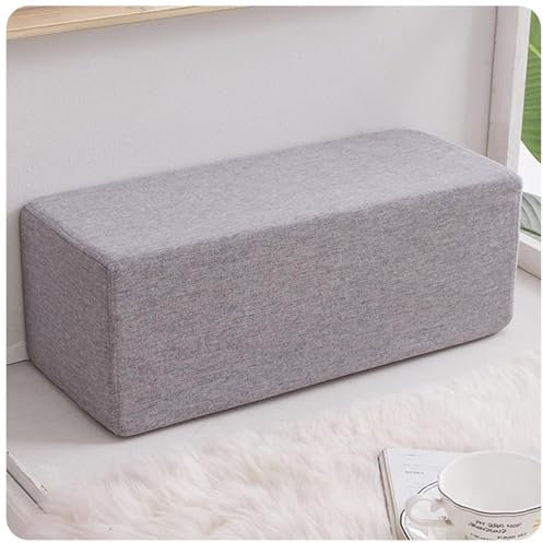 QOEUIUJ Baumwoll- und Leinen Sofa Armlehnen Kissen - Entfernbare Bezüge - Rechteckiges Kissen als Bettlückenfüller, Kopfstütze for Sofa, Couch, Auto, Wohnzimmer(Grau,60x20x20cm)