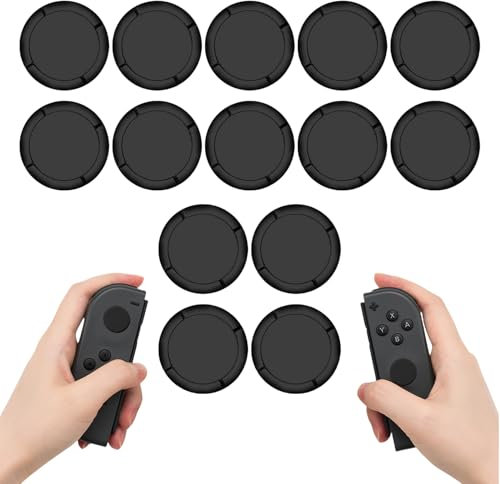 Lot de 14 capuchons de joystick pour Nintendo Switch, embouts noirs, accessoires de poignée de pouce