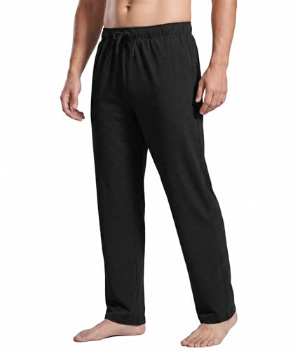 PINSPARK Herren Jogginghose Baumwolle Weich Elastische Taille mit Taschen | Kordelzug ISCC PLUS Leichte Atmungsaktive Sporthose Yoga Fitness Freizeit