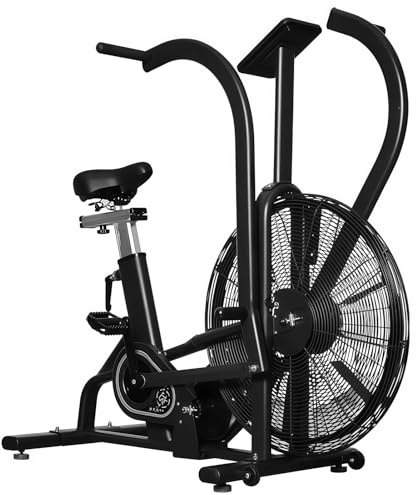 TAUIANE Fan Bike, Exercise Bike, Cardio Bike, Stationary Bike, Commercial Gym Equipment, for Full-Body Workout, Wind Resistance, Cardio Conditioning, HIIT,Black