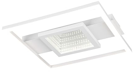 Reality Leuchten LED Deckenleuchte Wheeler R64801931, Metall Weiß matt, Kunststoff, inkl. 16 Watt LED, Infinity Mirror Effekt