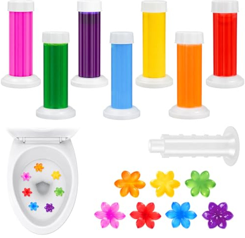 7PCS WC Stempel, Blumenförmige WC Gel Stempel für Toilettenreinigung, Lang anhaltender Duft, Ideal für WC Reiniger Gel und Toilettenreiniger