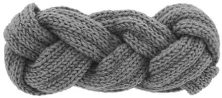 axy Damen Strick Stirnband - doppelt geflochten mit Twist-Design, Winter Haarband, Flecht Optik, Kopfband - Ohrenwärmer - gestrickt Headband - warm HBW7 (Grau)