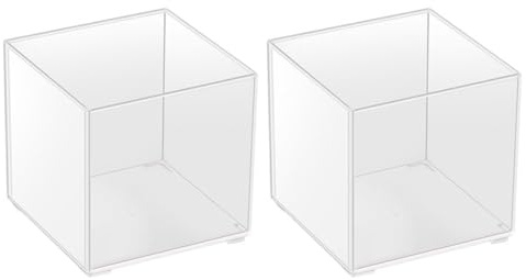 DEARMAMY 2 Stück Transparentes Kunststoff Pflanzgefäß mit Deckel Großes Selbstgemacht Terrarium für Hydrokultur Moosbehälter für Sukkulenten und Mikrolandschaften Pflegeleicht