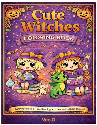 Cute Witches Coloring Book