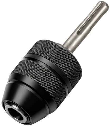 Keyless Drill Chuck Adapter, 2-13mm 1/2-20UNF Mount Heavy Duty Professional Converter Tool with SDS Plus Shank Adaptor for Rotary Hammer Drills Standard Round Shank Drill Bits
