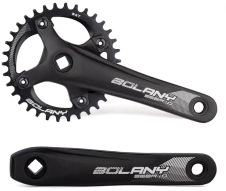 LHHL Bielas Cuadradas MTB 170mm Aleación De Aluminio Platos Y Bielas Monoplato Redondo con Plato Ancho Estrecho De 34 / 36T Plato Ancho Estrecho(34T)