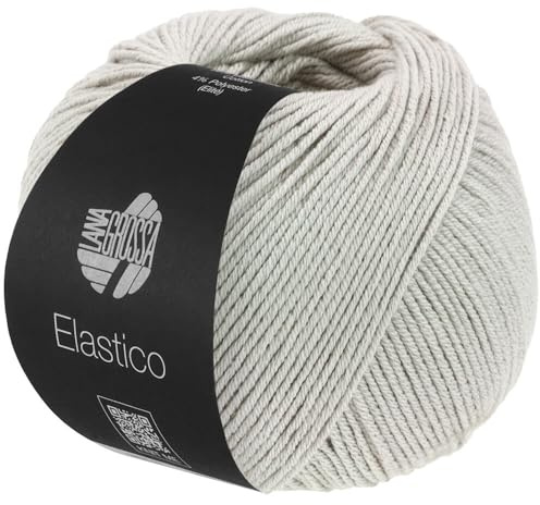 LANA GROSSA Elastico | Baumwoll-Klassiker mit leichtem Stretchanteil | Handstrickgarn aus 96% Baumwolle & 4% Polyester (Elite)| 50g Wolle zum Stricken & Häkeln | 160m Garn FB 103