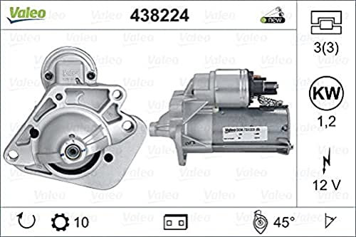 VALEO 438224 Starter Nennleistung: 1,2 kW Stop & Start: NO Zähnezahl: 10 zähne Spannung: 12 V Drehrichtung: CLOCKWISE