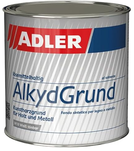 ADLER Alkyd-Grund W10, 2,5 Liter- weiß Grundierung, Isolierung, Kunstharzgrund für innen und außen