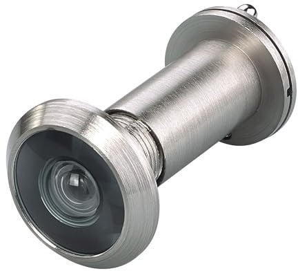 TOGU TG2814YG-SN Solid Brass UL Listed 220-degree Door Viewer with Heavy Duty Privacy Cover for 1-3/8 to 2-1/6 Doors, Satin Nickel Finish
