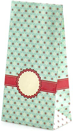 Adventskalender 50207 zum Befüllen Snow Christal 24 beschichtete Papiertüten Geschenktüten Weihnachten, Weihnachtskalender Bastelset inkl. Adventszahlen Aufkleber von pajoma