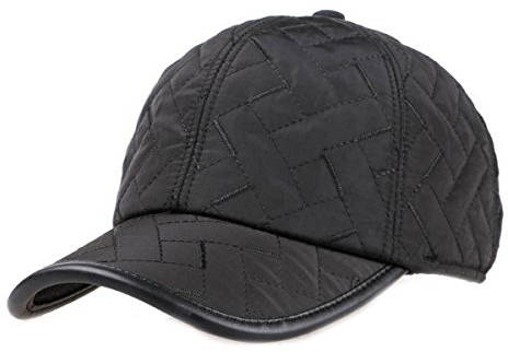 Sporty Baseballcap mit Ohrenklappen Wasserdicht Kappe Mütze Schirmmütze Ohrenschutz Basecap Wintercap Cap Wintermütze (Schwarz)