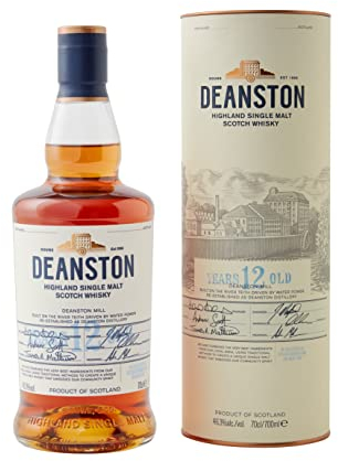Deanston 12 Year Old Single Malt Scotch Whisky| 46.3% vol | 70cl | Creamy, malty and sweet Scottish Whisky | Highland Single Malt Whisky​