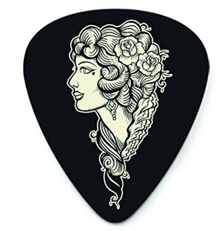 JIM DUNLOP Plektrum Lucky 13 serie III, 36 Stück, 1mm, Voodoo Queen, Schwarz