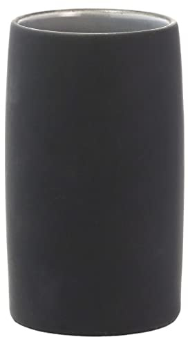 Södahl Mono Zahnputzbecher, Zahnbürstenhalter aus Keramik, Durchmesser 6,5 cm, Höhe 11 cm, Schwarz