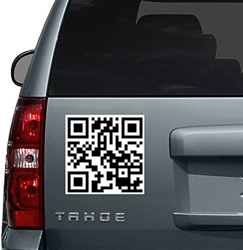 (180 x 180 cm, personalisierbar, aus Vinyl, mit QR-Code und zwei Farben Hintergrund schnelle Reaktion Barcode Aufkleber Decal Art Decor inklusive zufällig Geschenk!