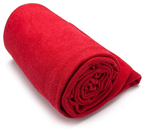 Crown Sporting Goods rutschfest Mikrofaser Hot Yoga Handtuch mit Tragetasche (rot)