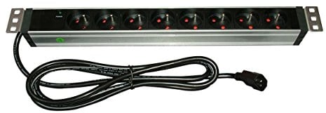 Infosec 61475 L8 RM C14-Bandeau Rackable 8 Prises FR, Noir