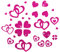 Oblique Unique® 100 Stück Herzen Sticker in Rot, Gold, Silber, Pink oder Türkis - Glitter Glitzernde Herzen (Pink)