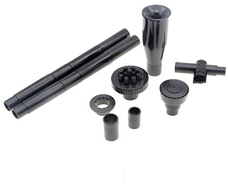 Saim Fountain Nozzle Kit Garden Pond Black Plastic Waterfall Nozzle Fountain Head Set 8 Pieces Nozzle Case