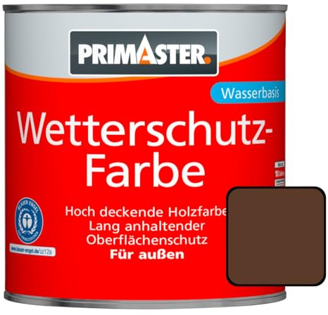 Primaster Wetterschutzfarbe 2,5L Dunkelbraun Holzfarbe UV-Schutz Wetterschutz