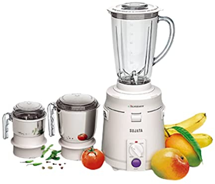 Sujata Supermix 900 Watts Mixer Grinder | 22000 Rotations Per Min | 90 Minutes Continuous Running | 3 Versatile Jars 1750 ml, 1000 ml and 400 ml