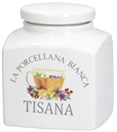 La Porcellana Bianca - Contenitore TISANA - Conserva, Barattoli e Contenitori - Barattoli Cucina - Porcellana - 500 cc; 9,5x9xh10,5 cm