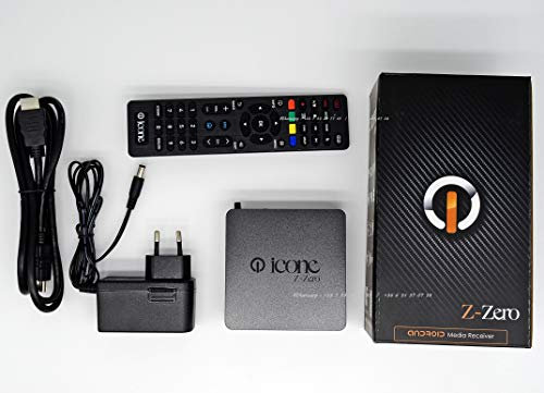 Icone Z - Receptor de satélite e IPTV 4K Android con 2 años GoGo Live & 18 meses Servidor Vanilla