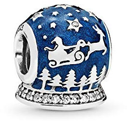 FGT Ciondoli per vacanze di Natale compatibili con braccialetti Pandora, collane, ciondoli, albero di zucchero, bastoncino di zucchero, globo di neve, calza calza per donne, ragazze, figlia, famiglia,