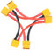 FLY RC 2pcs XT90 Adapter Goldstecker Male Female Lipo Akku Ladekabel Serie Reihe Seriell Kabel Buchse auf 2 Stecker Adapterkabel