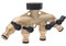 TOPWAY 4 Way Solid Brass Tap Garden Hose Splitter, Outdoor Utility Hose Connector Water Taps Divider Distributor with Individual On/Off Valves and Quick Connectors for Watering Irrigation 664022