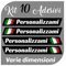 CrisPhy Set di x10 Adesivi in Vinile con Il Tuo Nome con la Bandiera dell'Italia – Bici, Casco, Racchetta da Paddle, Skateboard, Auto, Moto, ECC (Font Pack 2)