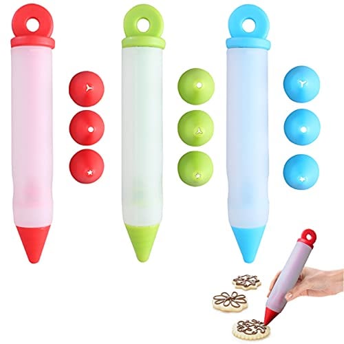 Niuhong 3 Pcs Silikon Dekorationsstift Torten Kuchen Schreiben Spritzbeutel Düse Multifunktion Kitchen Decorating Für Dekorieren Gebäck Creme Schokolade Zuckerguss DIY Schreiben Und Verzieren