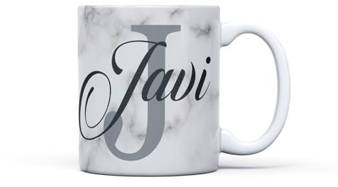 PROMO SHOP Taza PERSONALIZADA (con Inicial, Nombre y Apellido) con Diseño Exclusivo · Tazas Personalizadas a Todo Color (360º alrededor de la Taza) · Ideal para Familiares o Amigos