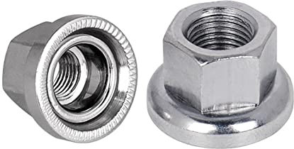 Fahrradnabe Flanschachsmutter M9 M10 3/8Zoll Fahrrad Nabe Achse Schraube Muttern Kohlenstoffstahl Sicherungsmuttern Sechskantflanschmutter für Fahrrad Motorräder,M9