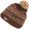 GURU SHOP Bommelmütze aus Nepal, Mütze aus Schurwolle, Wintermütze - Braun/bunt, Herren/Damen, Synthetisch