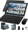 AOCWEI Tablet 10 Pulgadas Android 13 Tablet Octa-Core 2.0 GHz, 12GB RAM + 128GB ROM (512GB TF), 5G+2.4G WiFi, Bluetooth 5.0, 5MP+8MP, 8000mah,Face ID,con Teclado y Raton - Negro
