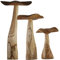 ART-CRAFT Naturnahe Holzpilz-Deko Set mit 3 handgeschnitzten Pilzen 40-30-20cm hoch - Natürliche Garten- und Verandadekoration